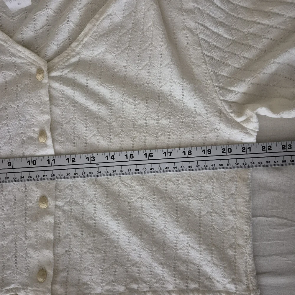 Vtg David Wayne Lace Hem‎ Short Sleeve Cardigan Cottagecore
